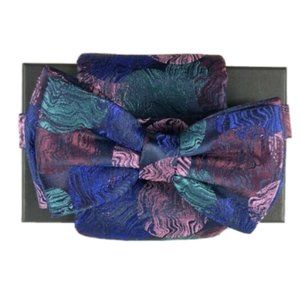 Steven Land Men's Bow Tie & Hanky Purple Fuchsia Navy Green Burgundy Microsilk